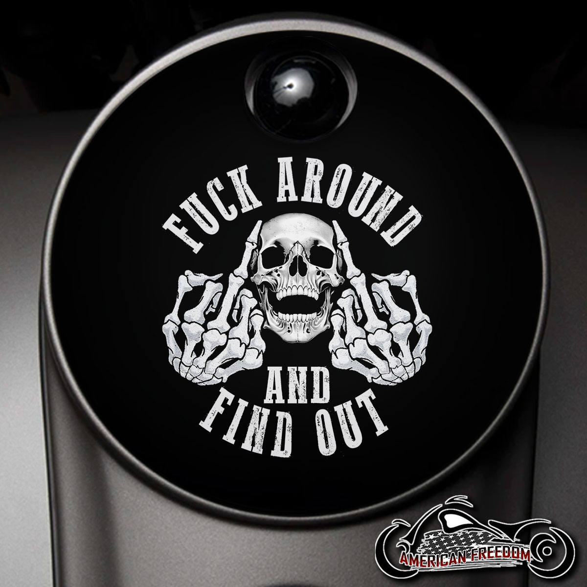 Custom Fuel Door - FAFO Fuck around and find out Skull